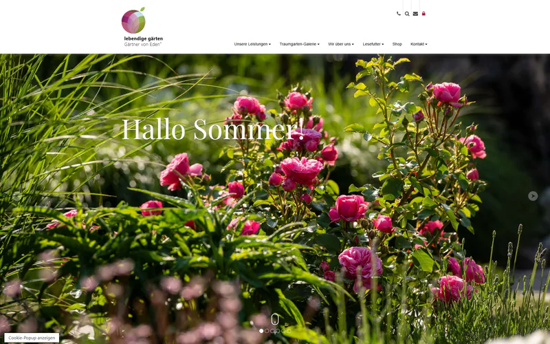 Screenshot der Website lebendige-gaerten.eu von Gärtner von Eden